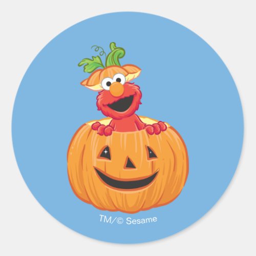 Elmo  Halloween Jack_O_Lantern Classic Round Sticker