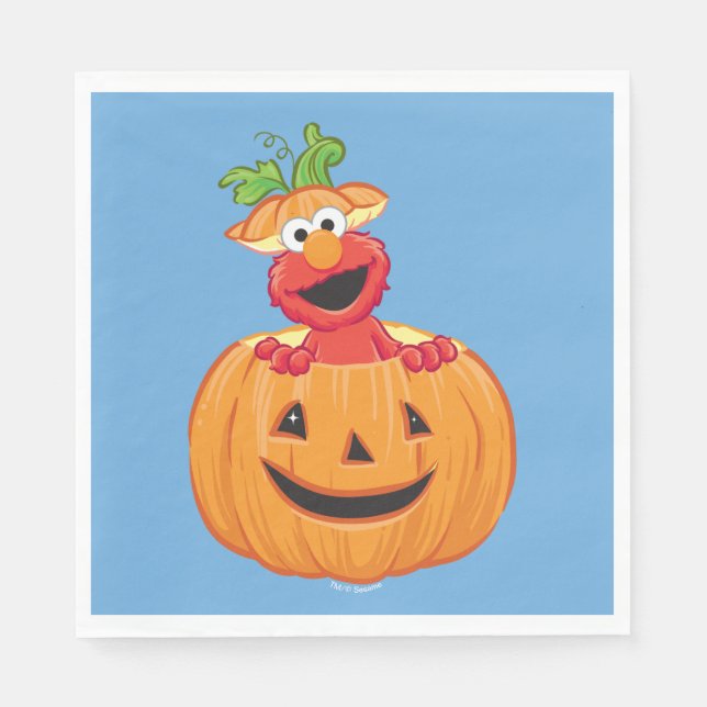 Elmo | Halloween Jack-O-Lantern Napkins (Front)