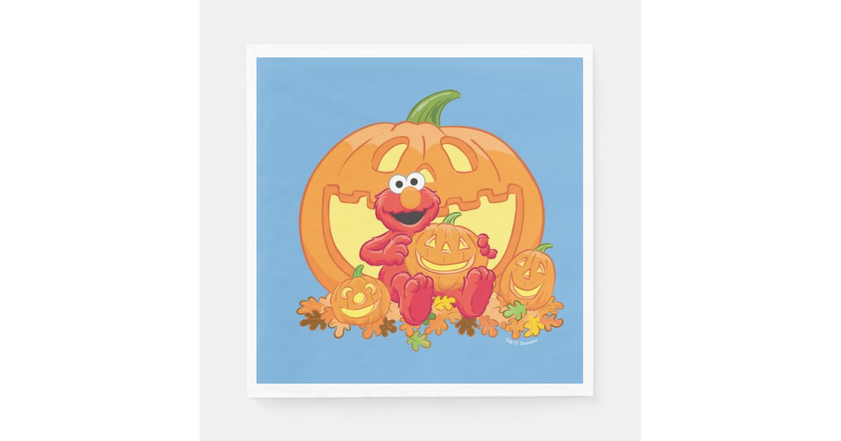 Elmo | Halloween Pumpkins Napkins | Zazzle