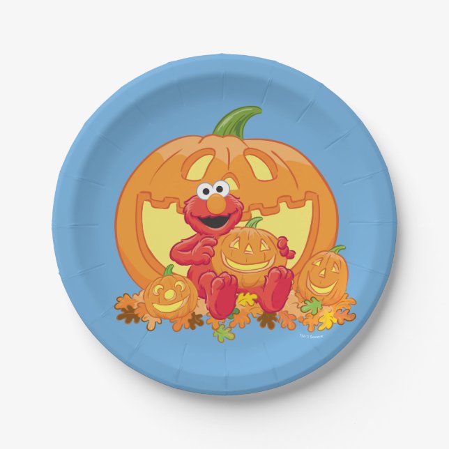 Elmo | Halloween Pumpkins Paper Plates (Front)