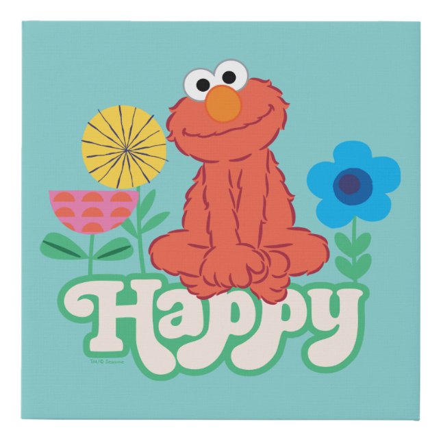 Elmo Happy! Faux Canvas Print (Front)