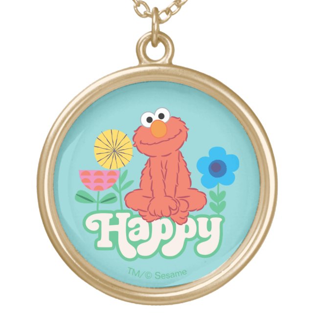 Elmo Happy! Gold Plated Necklace (Front)