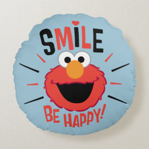 Elmo Happy Smile Round Pillow