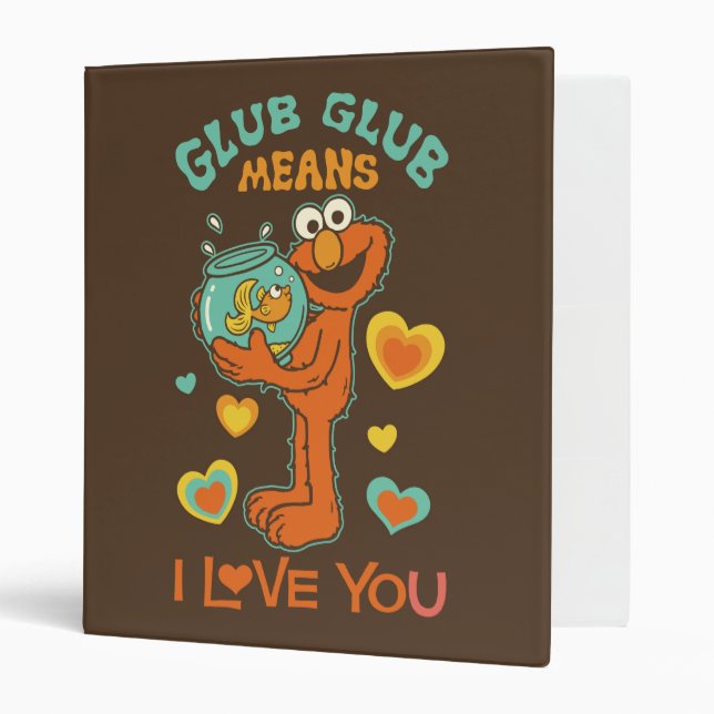Elmo Holding his Pet Goldfish 3 Ring Binder (Front/Inside)
