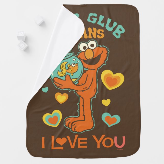 Elmo Holding his Pet Goldfish Baby Blanket (In Situ)