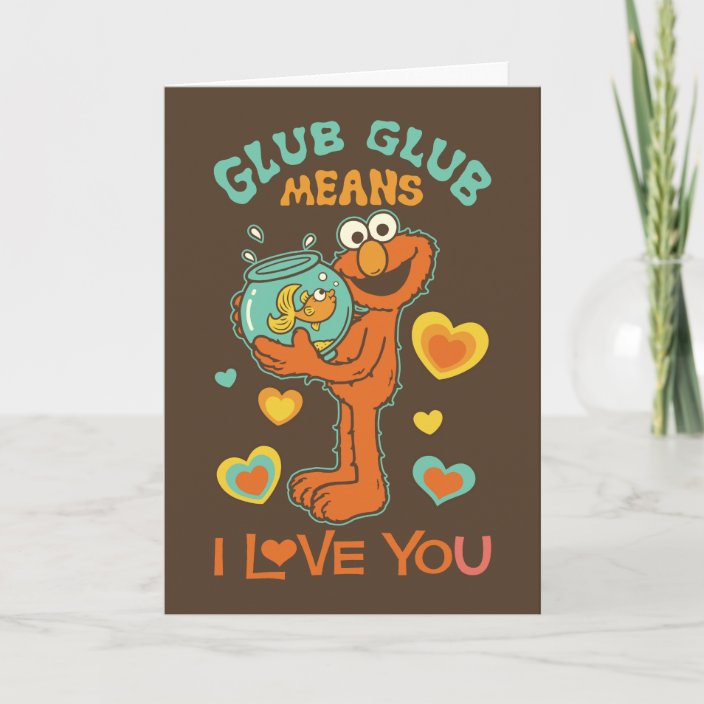 Elmo Holding his Pet Goldfish Card | Zazzle.com