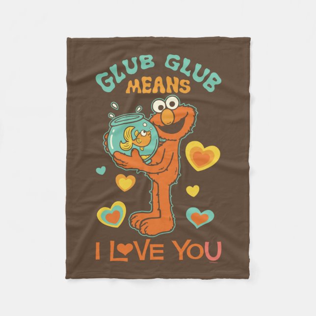 Elmo Holding his Pet Goldfish Fleece Blanket (Front)