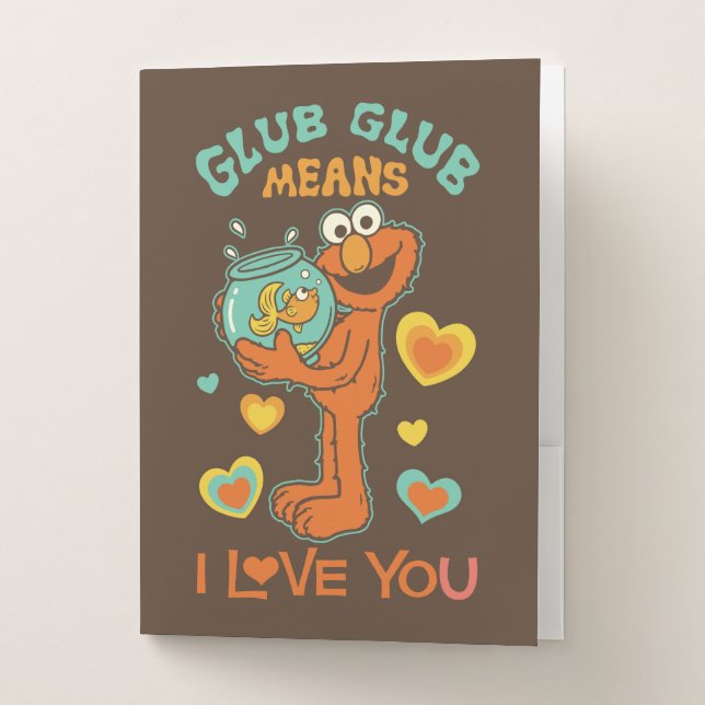 Elmo Holding his Pet Goldfish Pocket Folder (Front)