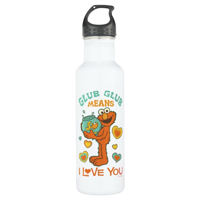 Elmo Holding his Pet Goldfish Stainless Steel Water Bottle (Front)
