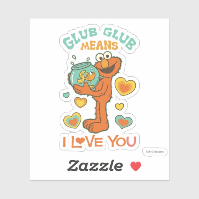 Elmo Holding his Pet Goldfish Sticker (Sheet)