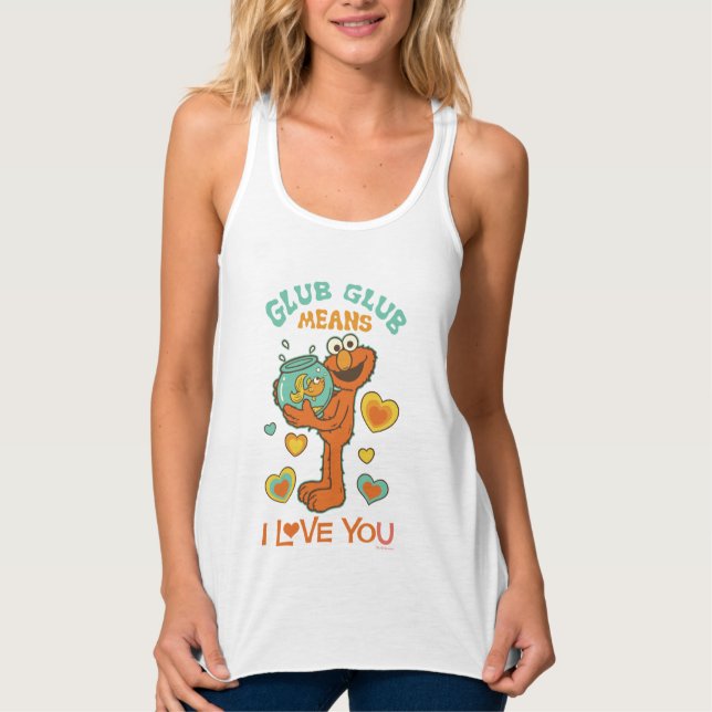 Elmo Holding his Pet Goldfish Tank Top (Front)