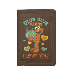 Elmo Holding his Pet Goldfish Tri-fold Wallet