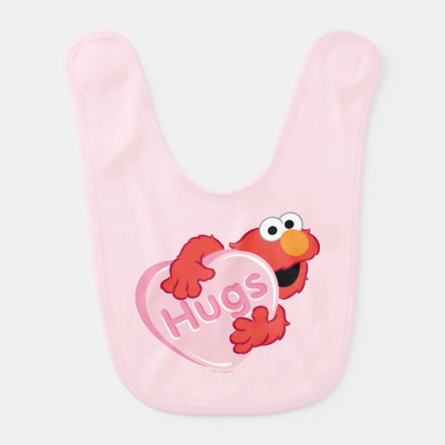 Elmo "Hugs" Valentine Heart Candy Baby Bib (Front)