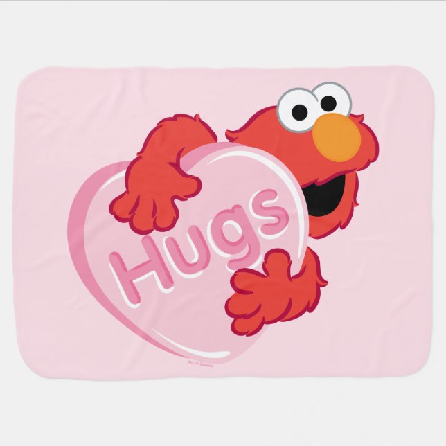 Elmo "Hugs" Valentine Heart Candy Baby Blanket (Horizontal)