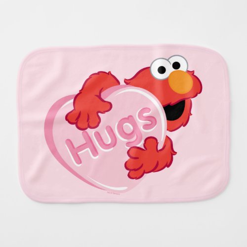 Elmo Hugs Valentine Heart Candy Baby Burp Cloth