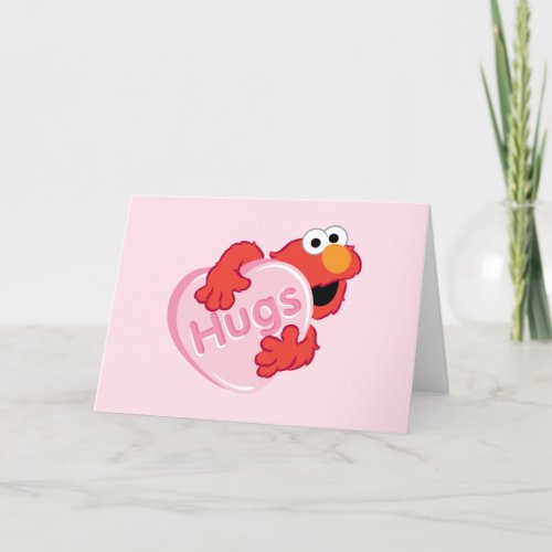 Elmo Hugs Valentine Heart Candy Holiday Card