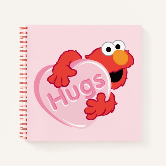 Elmo "Hugs" Valentine Heart Candy Notebook (Front)