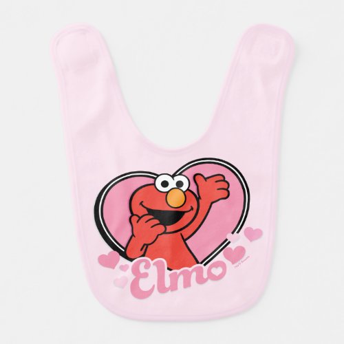 Elmo in Heart Valentine Baby Bib
