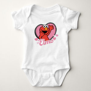 Elmo in Heart Valentine Baby Bodysuit