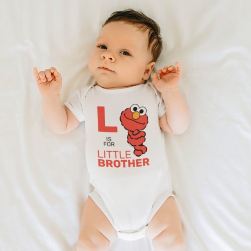 Elmo  L is for Little Brother Baby Bodysuit