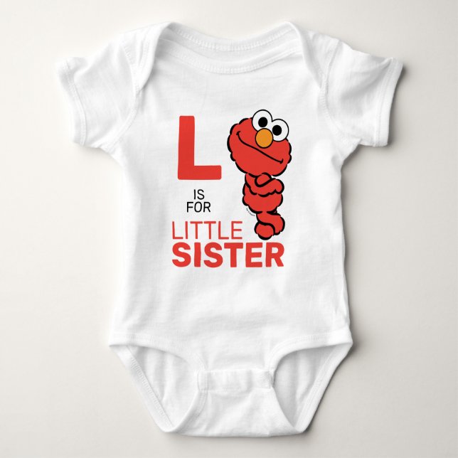 Elmo | L is for Little Sister Baby Bodysuit (Front)