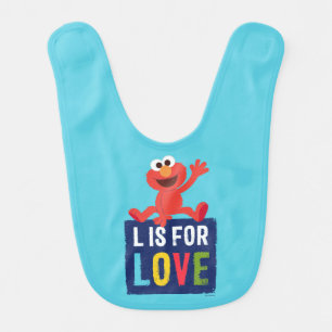 Elmo   L is for Love Baby Bib