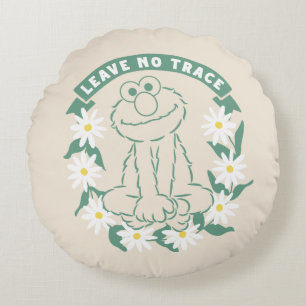 Elmo   Leave No Trace Floral Graphic Round Pillow