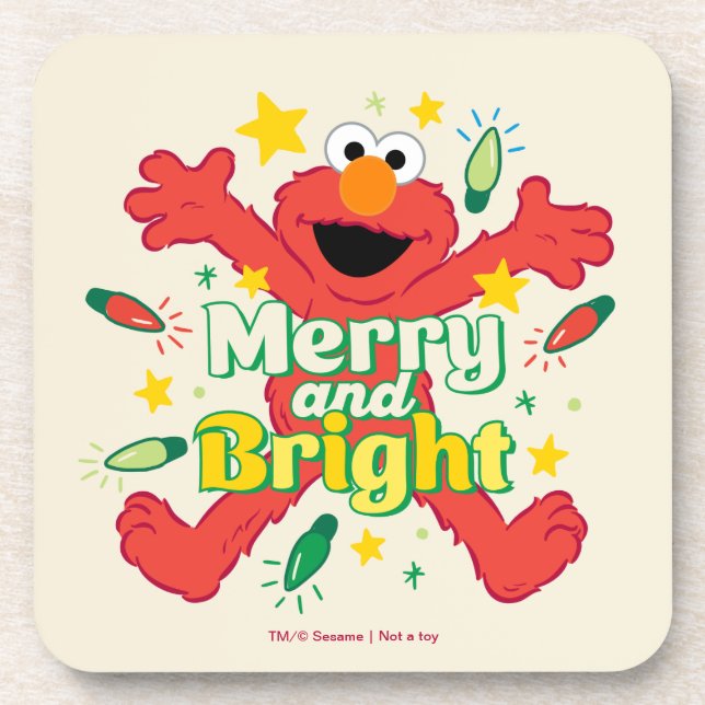 Elmo | Merry and Bright Beverage Coaster (Front)