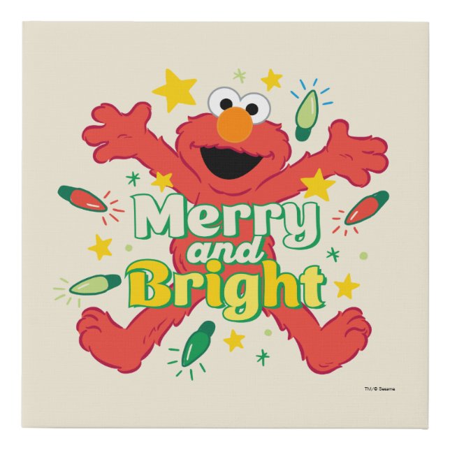 Elmo | Merry and Bright Faux Canvas Print (Front)
