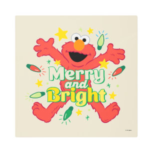Elmo Merry and Bright Metal Print
