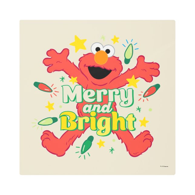 Elmo | Merry and Bright Metal Print (Front)