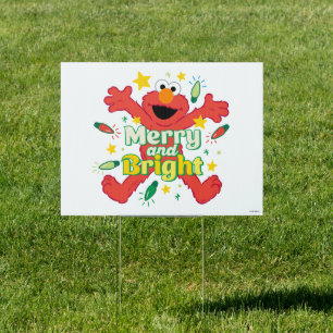 Elmo Merry and Bright Sign