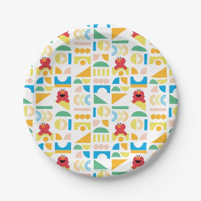 Elmo Minimalist Pattern Paper Plates (Front)
