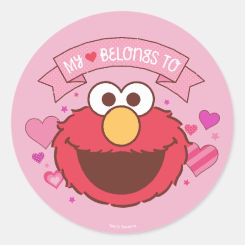 Elmo  My Heart Belongs To Elmo Classic Round Sticker