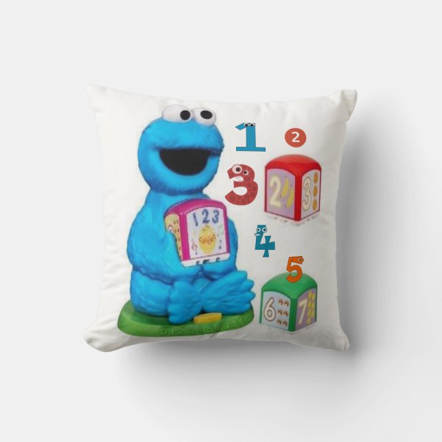 Elmo Number Throw Pillow for Children (Front)
