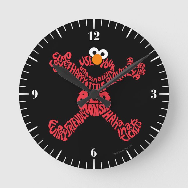 Elmo Pattern Fill Round Clock (Front)