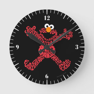 Elmo Pattern Fill Round Clock