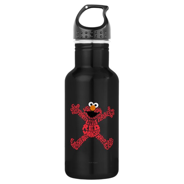 Elmo Pattern Fill Stainless Steel Water Bottle (Front)