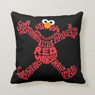 Elmo Pattern Fill Throw Pillow
