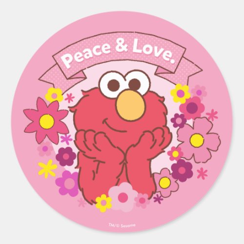 Elmo  Peace  Love Classic Round Sticker