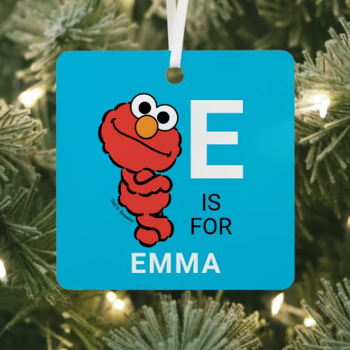 Elmo  Personalized Name with Photo Metal Ornament