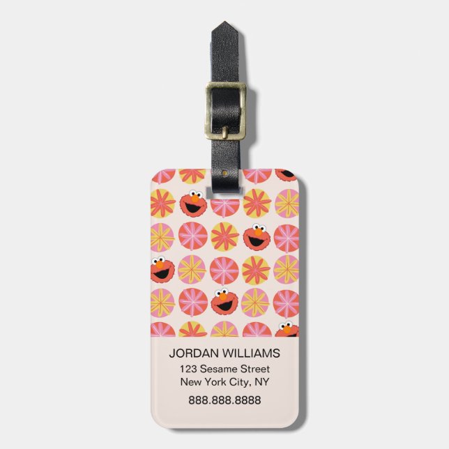 Elmo Pom-Pom Pattern Luggage Tag (Front Vertical)