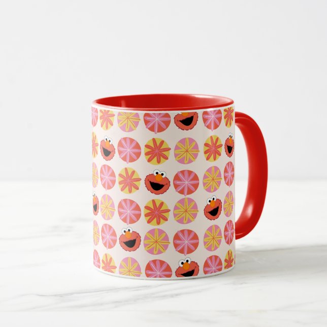 Elmo Pom-Pom Pattern Mug (Front Right)