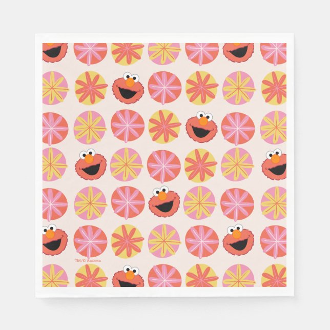 Elmo Pom-Pom Pattern Napkins (Front)