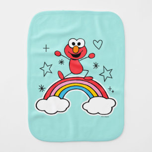 Elmo Rainbow Doodley Graphic Baby Burp Cloth