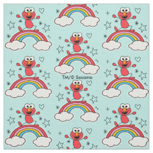 Elmo Rainbow Doodley Graphic Fabric