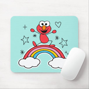 Elmo Rainbow Doodley Graphic Mouse Pad
