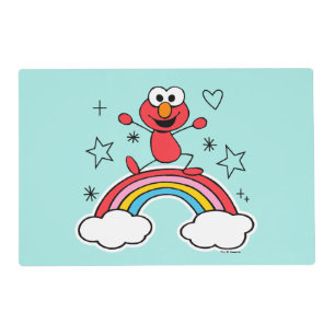 Elmo Rainbow Doodley Graphic Placemat