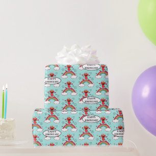 Elmo Rainbow Doodley Graphic Wrapping Paper