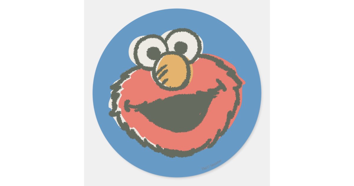 Elmo Retro Classic Round Sticker 